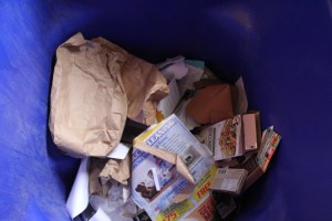 And now for recycling. I had about 1/4 of a blue bin full.