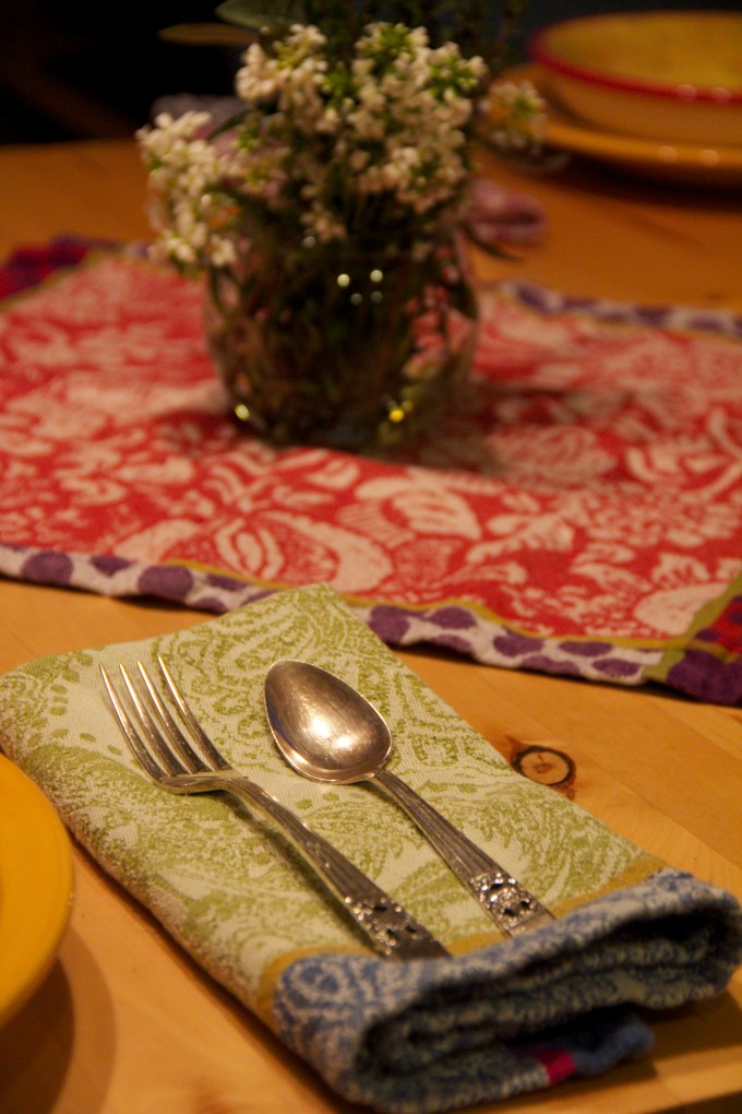 I have rediscovered the fun of using cloth napkins versus paper towels