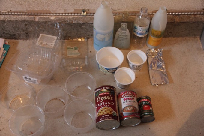 Plastics and metals that can be recycled.