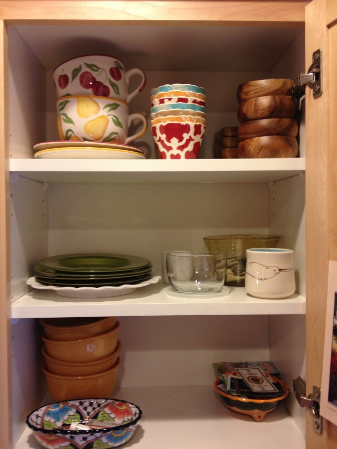 I took everything out, washed the shelves and organized