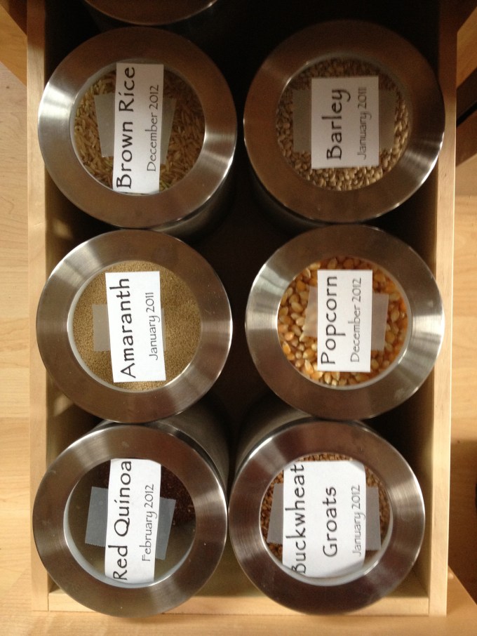 Grain drawer with IKEA containers