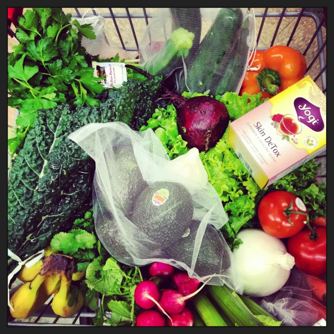 One of the biggest things I had to get over was putting all produce in a plastic bag. For multiples, I use the produce bags, but for single items, I just put them in the cart now.