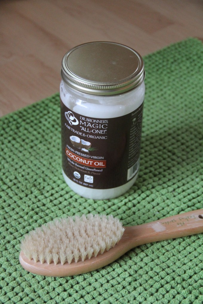 Coconut oil and dry brush