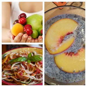 Fruit is a great snack anytime, raw pasta and chia pudding